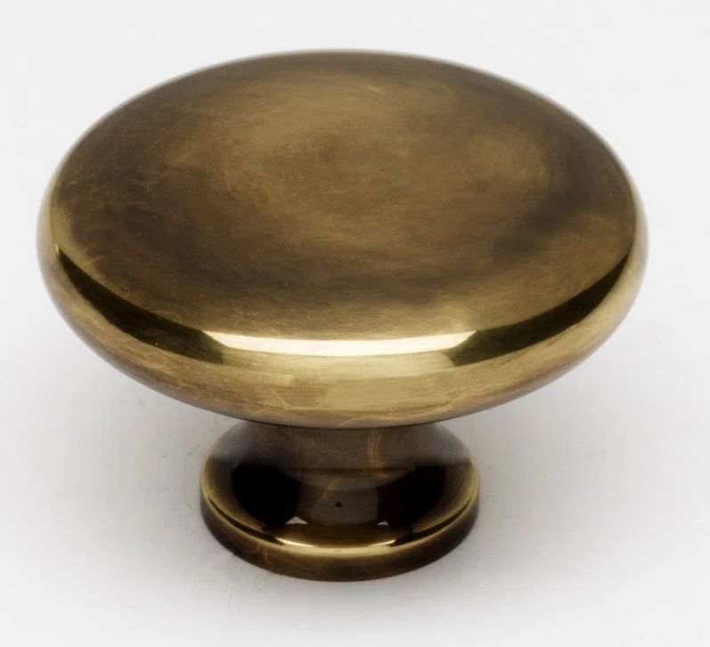 Polished Antique Brass Traditional Cabinet Knob