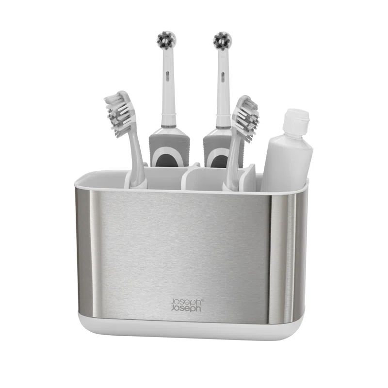 Joseph Joseph Large Stainless Steel Toothbrush Holder with Ventilation