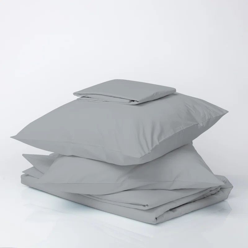 Light Gray Twin XL Cotton Polyester Percale Kids Sheet Set