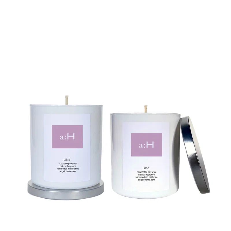 Hand-Poured White Lilac Scented Soy Wax Candle Set