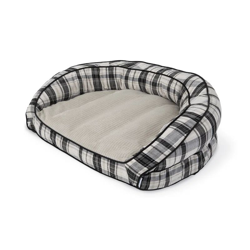 Large Oxford Plaid Polyester Sofa Dog Bed