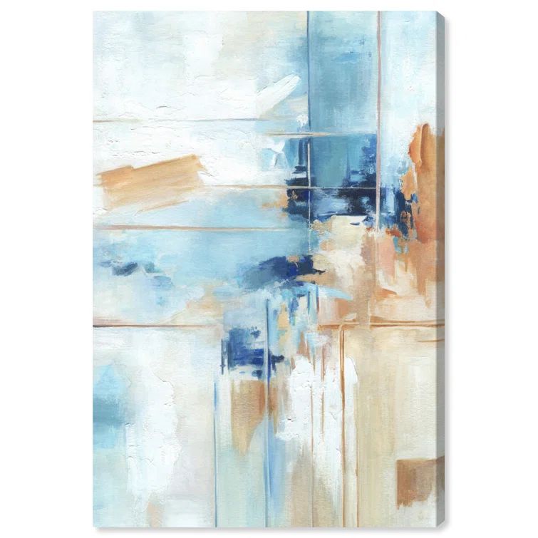 Blue and Beige Abstract Canvas Wall Art, 20" x 30"
