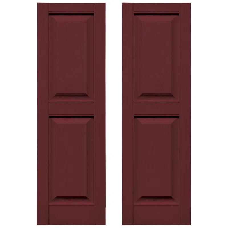 Wineberry Vinyl Louvered Exterior Shutters, 14.5" x 55" Pair