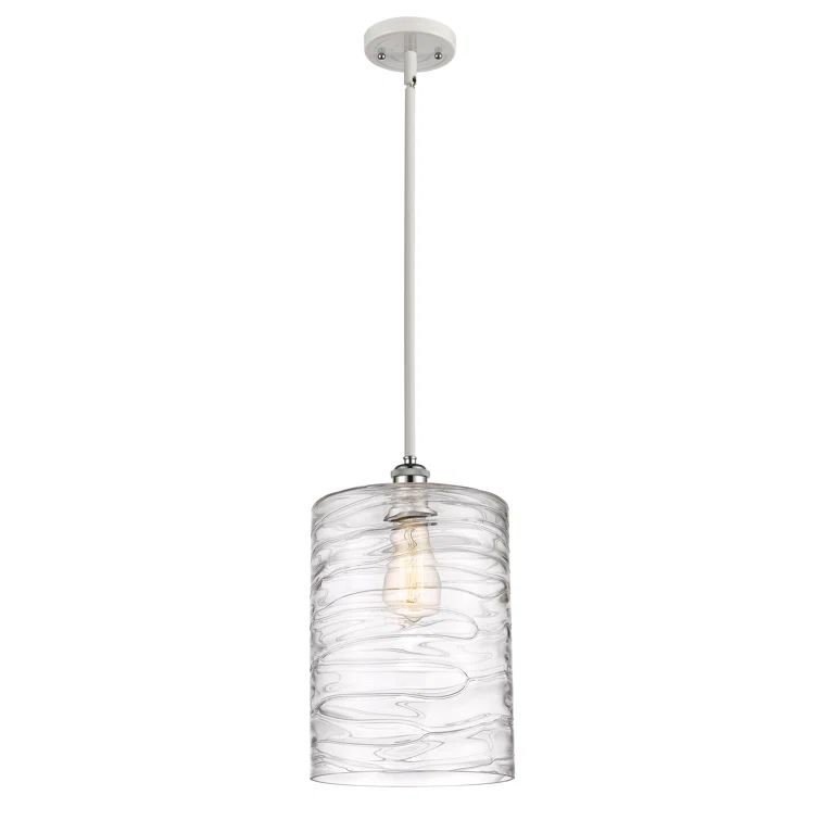 Ballston 14" Mini Drum Pendant in White & Polished Chrome
