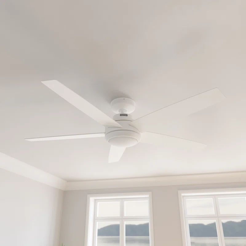 52" Fresh White Metal Ceiling Fan with LED Light and Remote