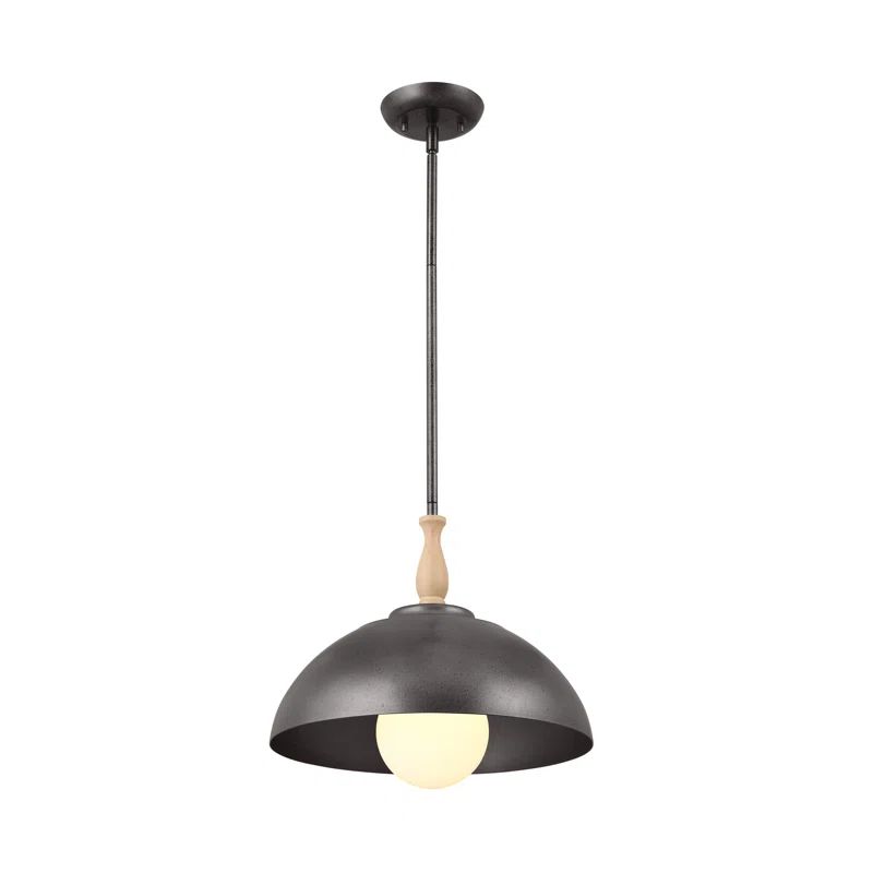 Fira 14" Anvil Iron Steel Indoor/Outdoor Pendant Light