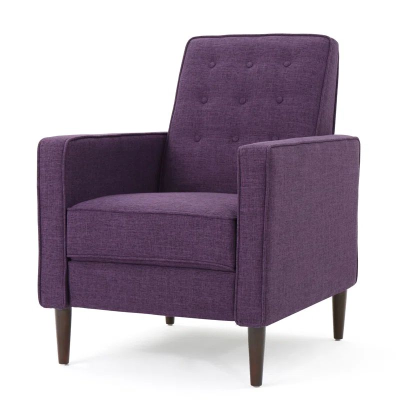 Muted Purple Microfiber Mid-Century Modern Recliner