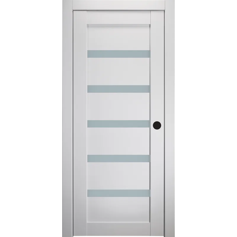 Bianco Noble Pine and Frosted Glass Modern Interior Door