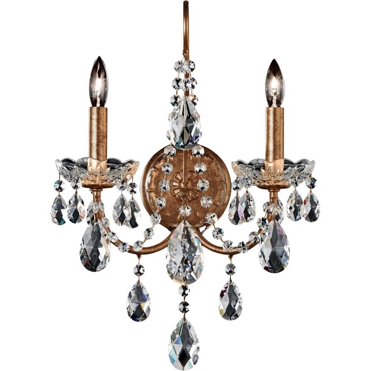 Heirloom Bronze Heritage Crystal Dual Light Wall Sconce