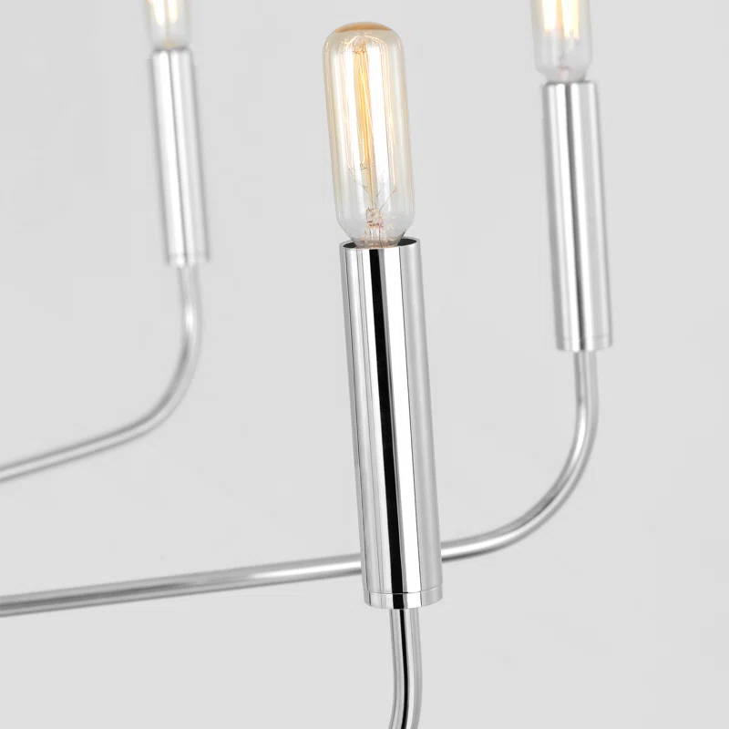Brianna Polished Nickel 48" Modern Minimalist Chandelier