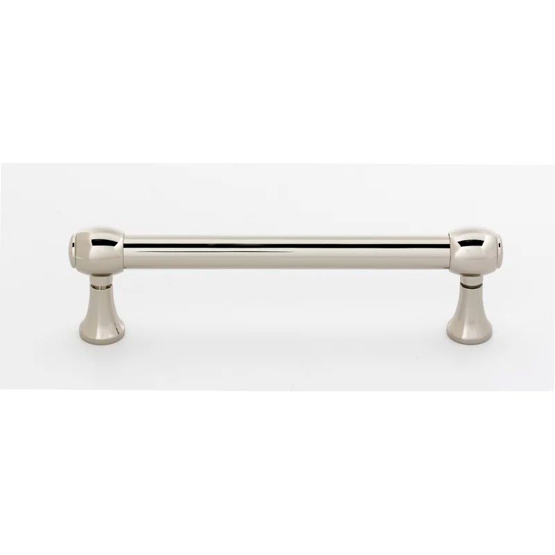 Polished Nickel 4" Mid-century Modern Bar Pull