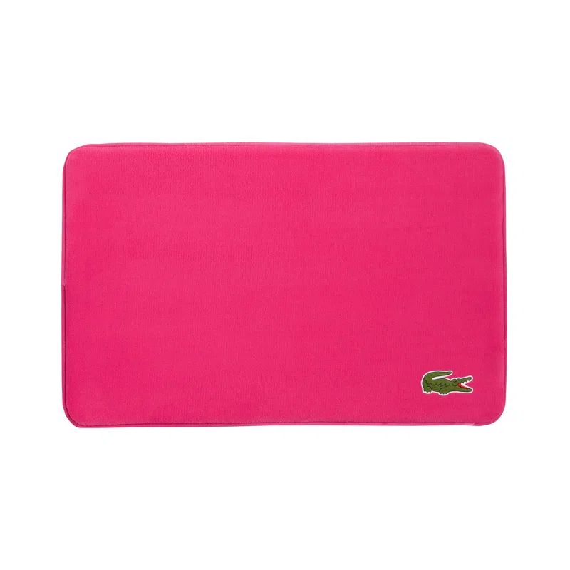 Magenta Memory Foam Bath Rug with Lacoste Crocodile