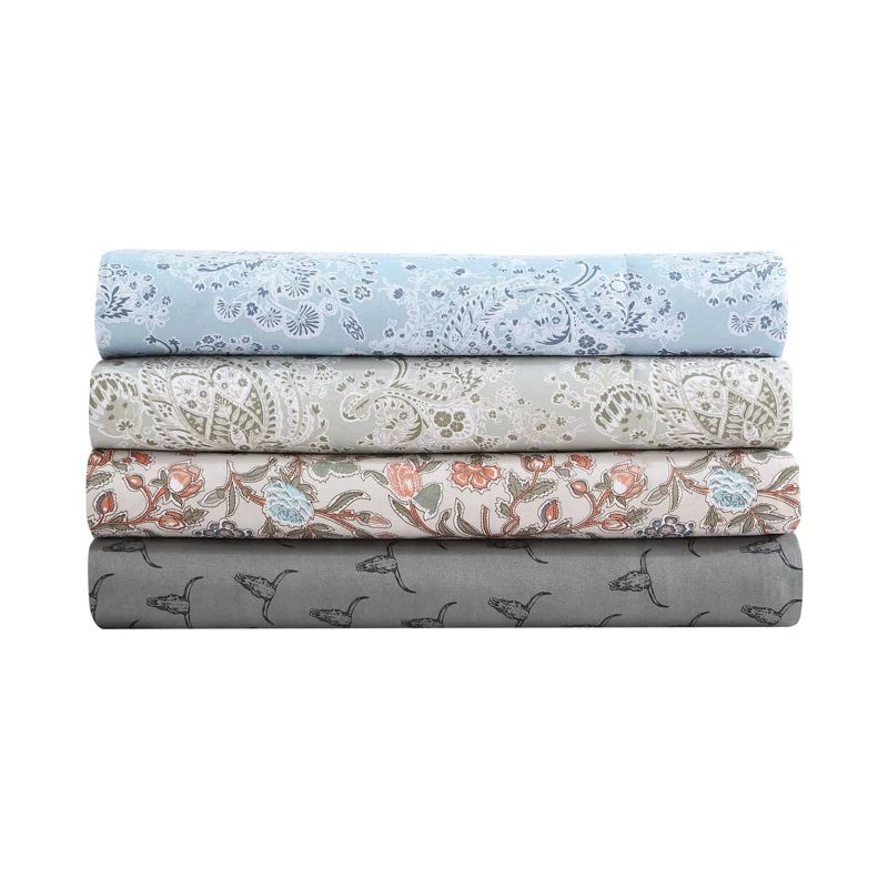 Prairieland Paisley Sage Green Full Microfiber Sheet Set