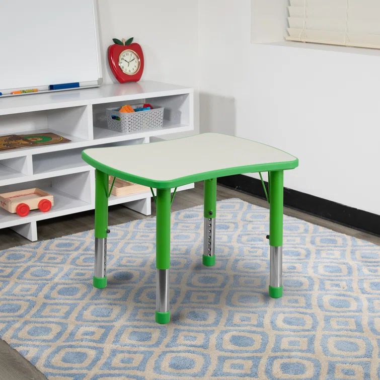Green Adjustable Height Kids Activity Table with Laminate Top