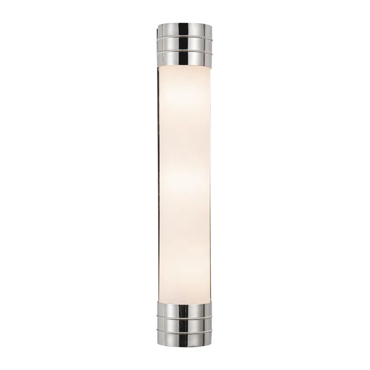 Polished Nickel Matte Opal Glass Dimmable Bath Sconce