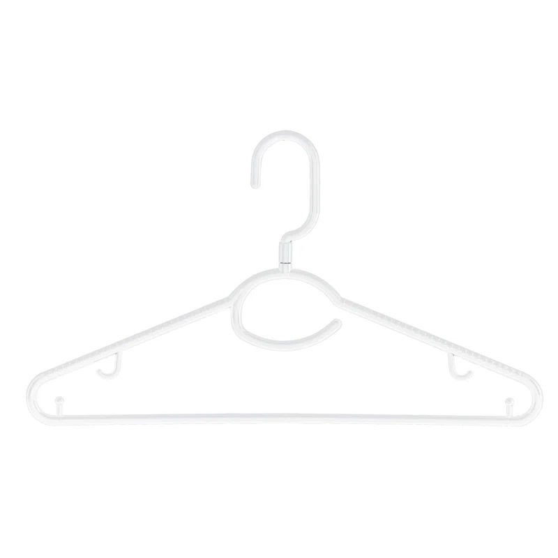 White Heavyweight Plastic 360 Swivel Neck Hangers, 5-Pack