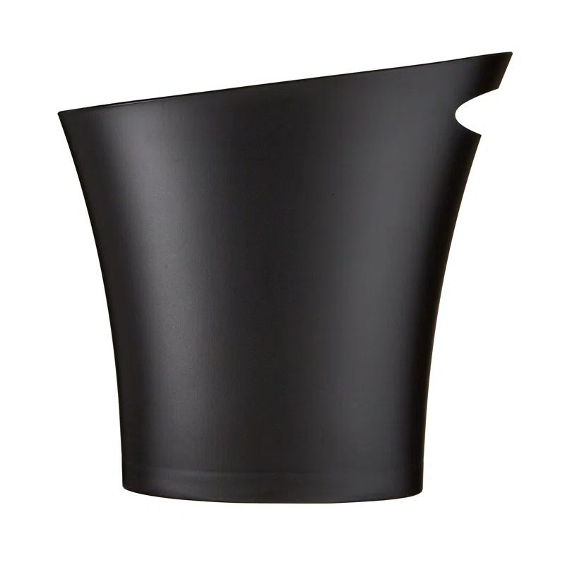 Slim Black Plastic Office Waste Basket with Handle