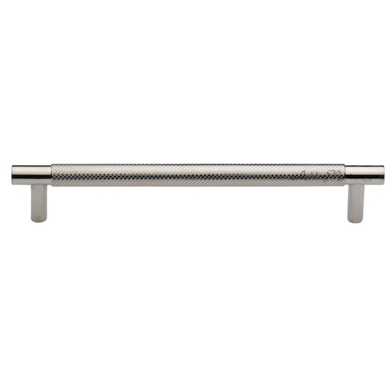 Bern Polished Nickel 6" Knurled Cabinet Bar Pull with Mounting Hardware