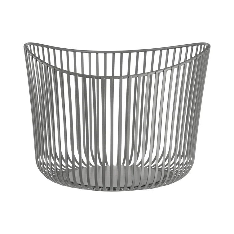 Satellite Taupe Powder-Coated Steel Round Storage Basket