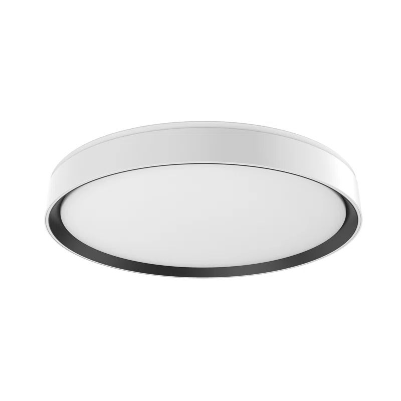 Essex Modern Sleek White/Black Aluminum LED Flush Mount