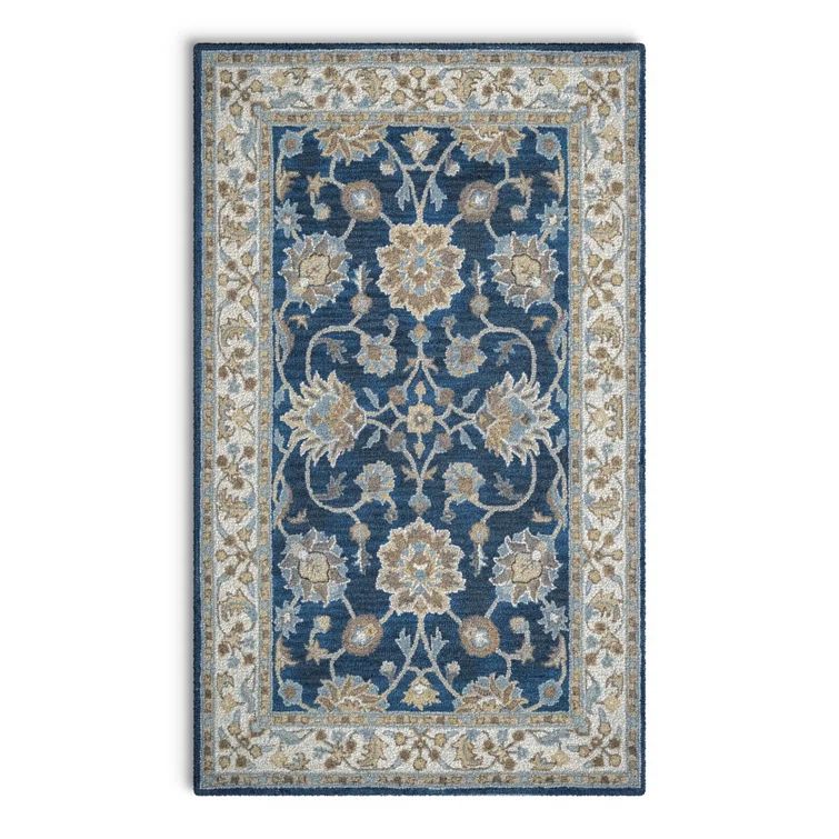 Ashlyn Traditional Oriental Hand-Tufted Wool Rug - 3' x 5' Blue