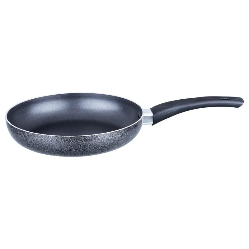 Gray 10-Inch Aluminum Non-Stick Frying Pan with Silicone Handle