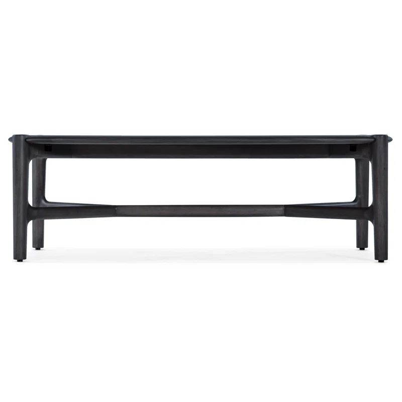 Rectangular Black Mahogany Wood Midcentury Coffee Table
