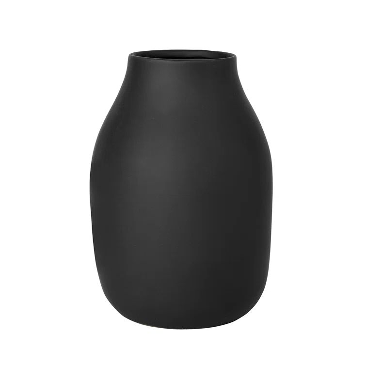 Matte Black Porcelain Bottle Vase
