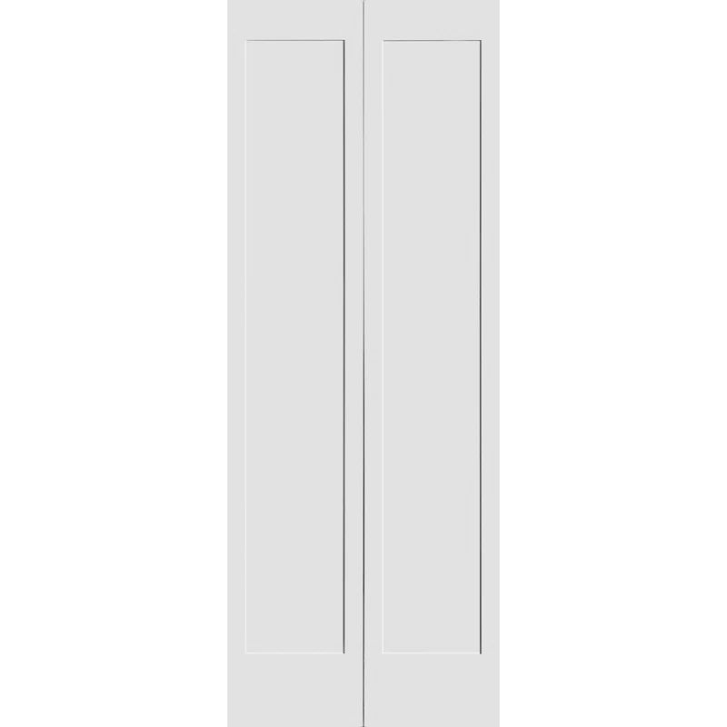 Primed White Solid Wood Shaker Bi-Fold Door, 36" x 79"
