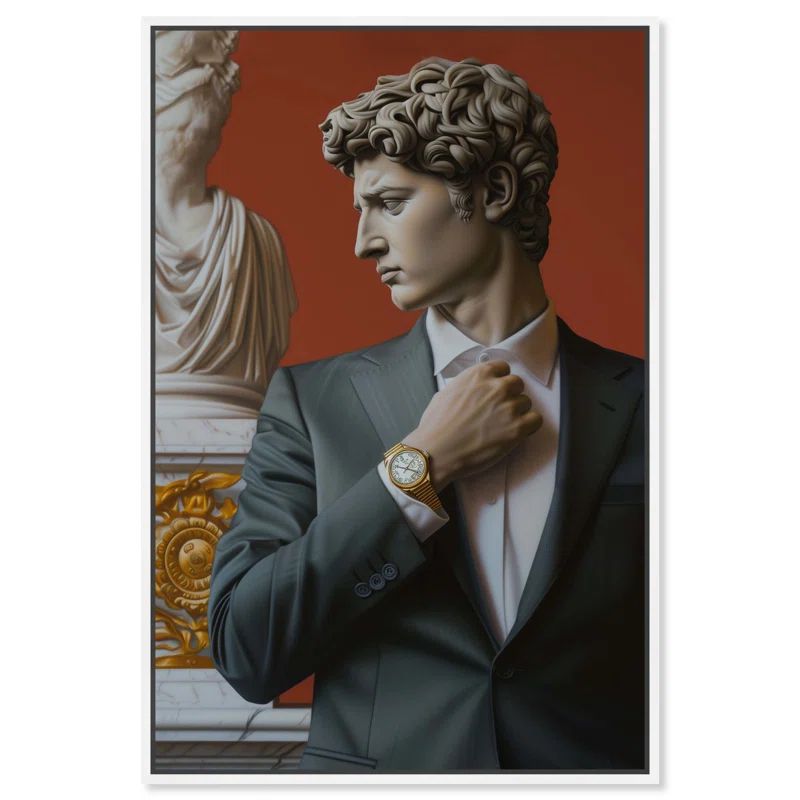 Elegant Mixed Media Canvas Art with White Frame