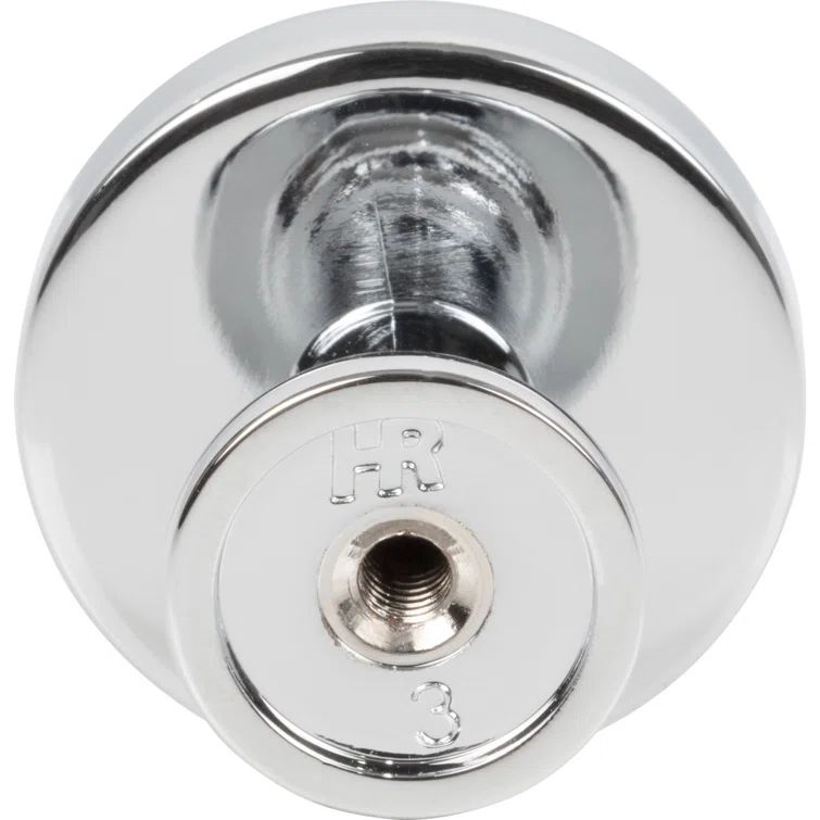 Polished Chrome Square Cabinet Knob with Mounting Hardware
