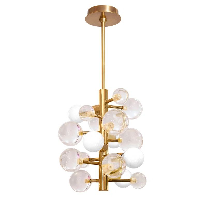 Clear Antique Brass Sputnik 5-Light Chandelier