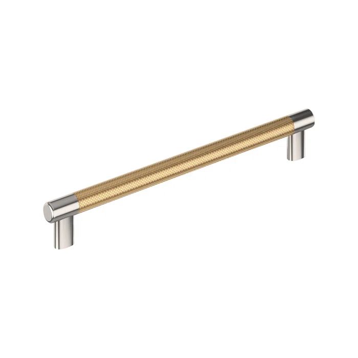 Satin Nickel and Bronze 10-Inch Cabinet Pull with Mounting Hardware