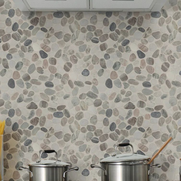 12" x 12" Puebla Greige Natural Stone Mosaic Tile