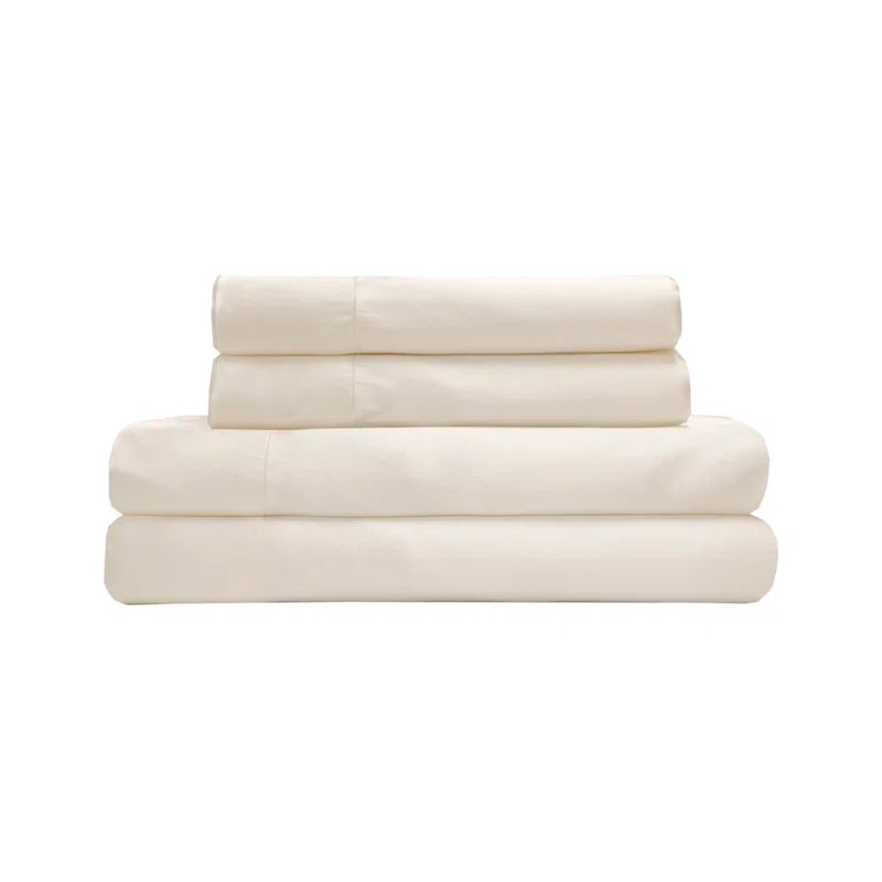 Ivory Full Satin Polyester Sheet Set