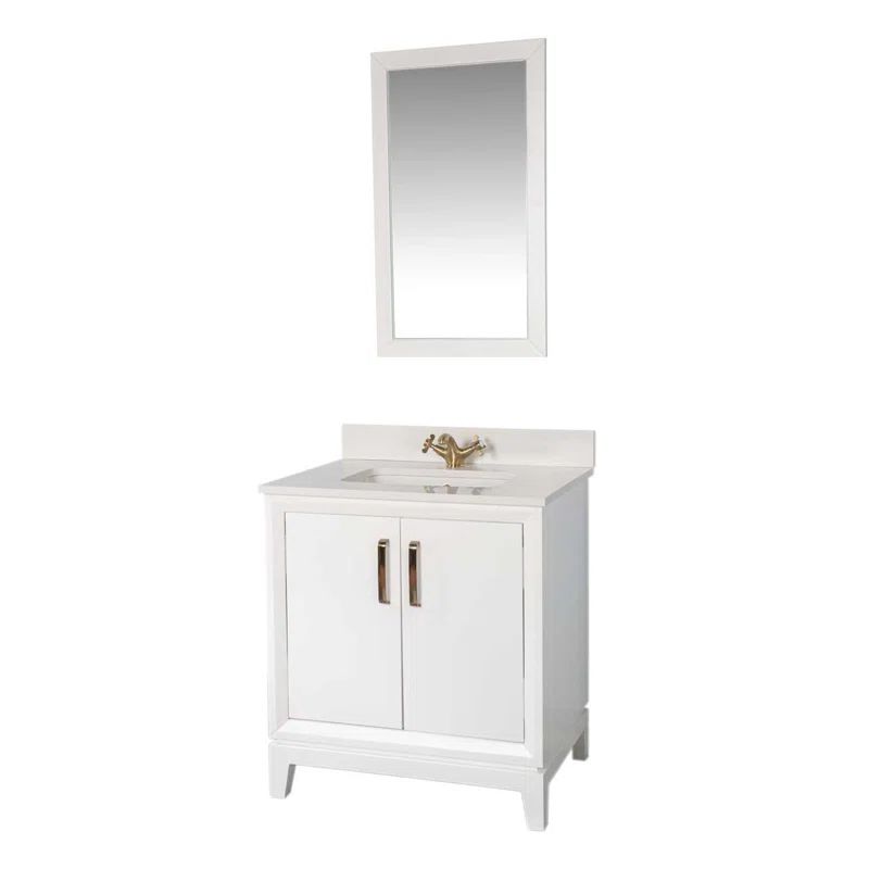 Fabia White 30" Bathroom Vanity with Quartz Countertop