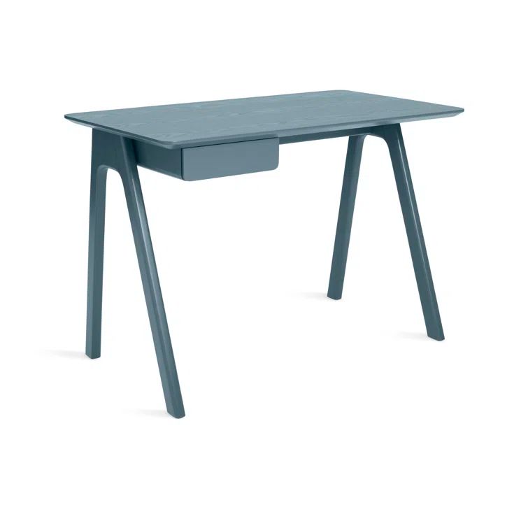 Compact White Wood Work Desk with Versatile Drawer