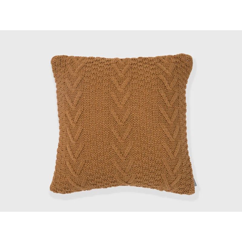 20" Glazed Ginger Chunky Knit Square Throw Pillow