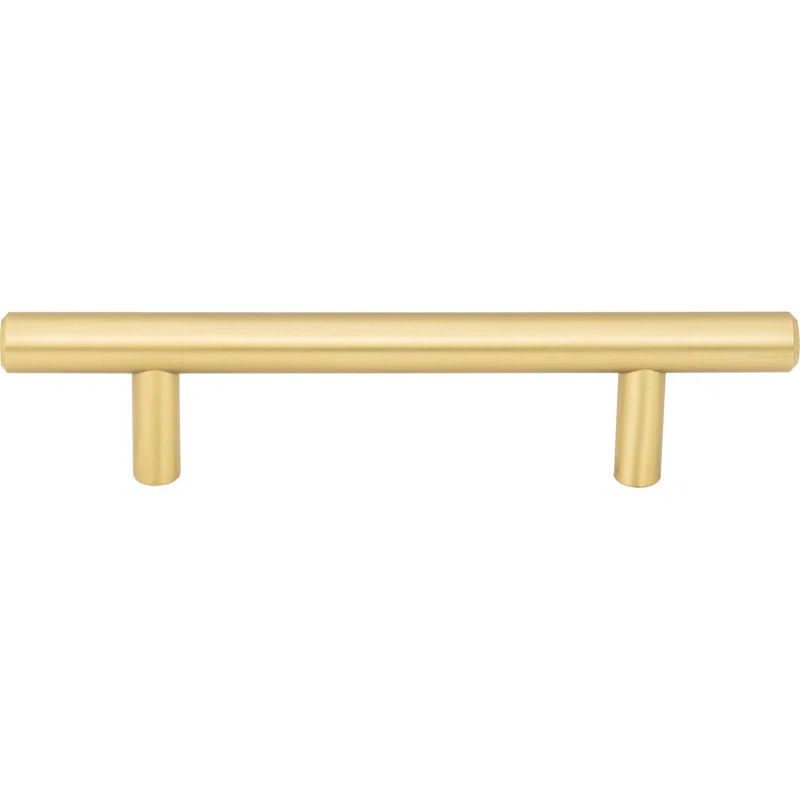 Brushed Gold Modern Steel Bar Pull Set with Mounting Hardware