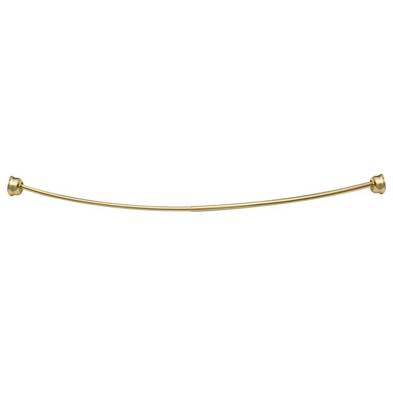 Gold Wall Mounted Curved Aluminum Shower Rod