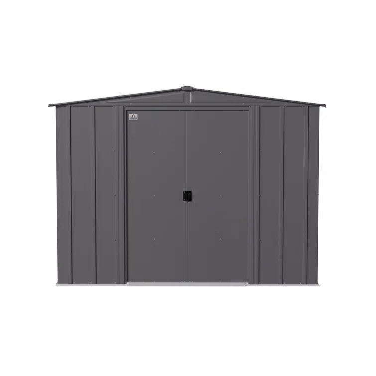 Arrow 8x8 Gray Galvanized Steel Storage Shed