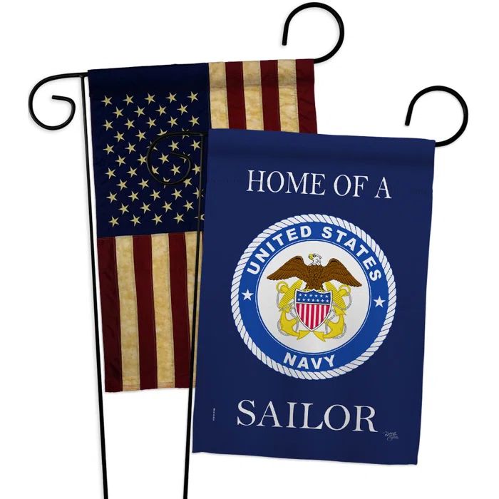 Home of Navy Sailor Blue Weather Resistant Garden Flag