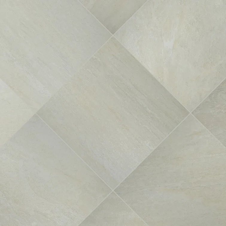 Quartz White Large Matte Porcelain Square Paver Tile
