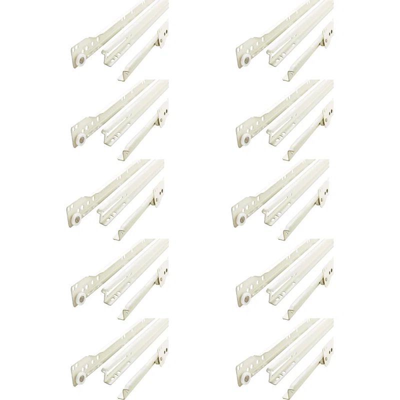 Franklin Brass 18" White Steel Bottom Mount Drawer Slides Set