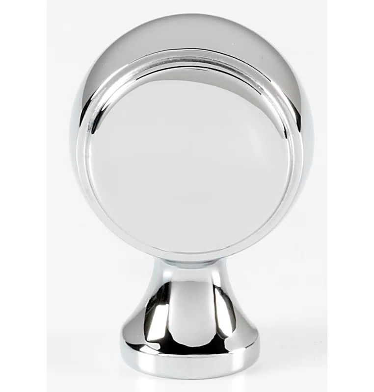 Polished Chrome Round Cabinet Knob with Mounting Hardware