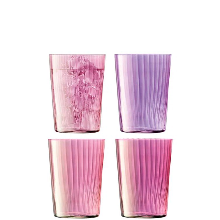 Garnet Iridescent Glass Tumblers Set of 4, 19 oz