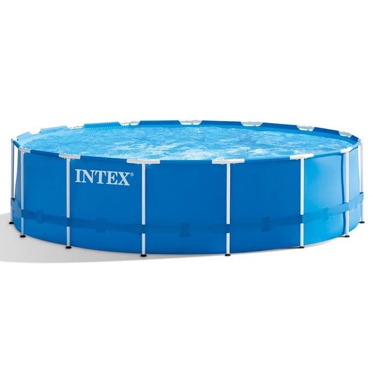 10-Foot Blue PVC Round Above Ground Pool with Pump