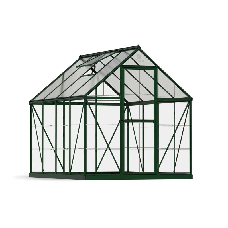 Hybrid Green Polycarbonate and Aluminum Walk-In Greenhouse