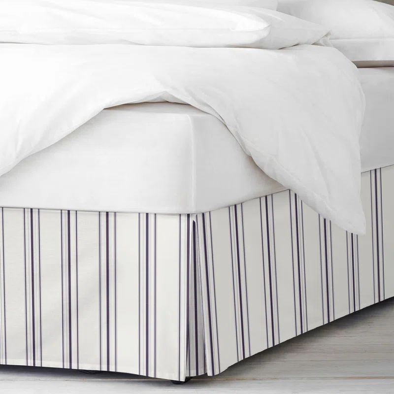 Eggplant Cotton Twin Bed Skirt with Split Corners