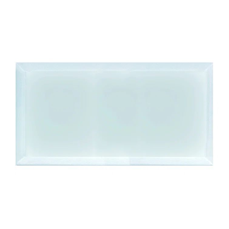 Matte Blue Beveled Glass 8'' x 16'' Subway Tile